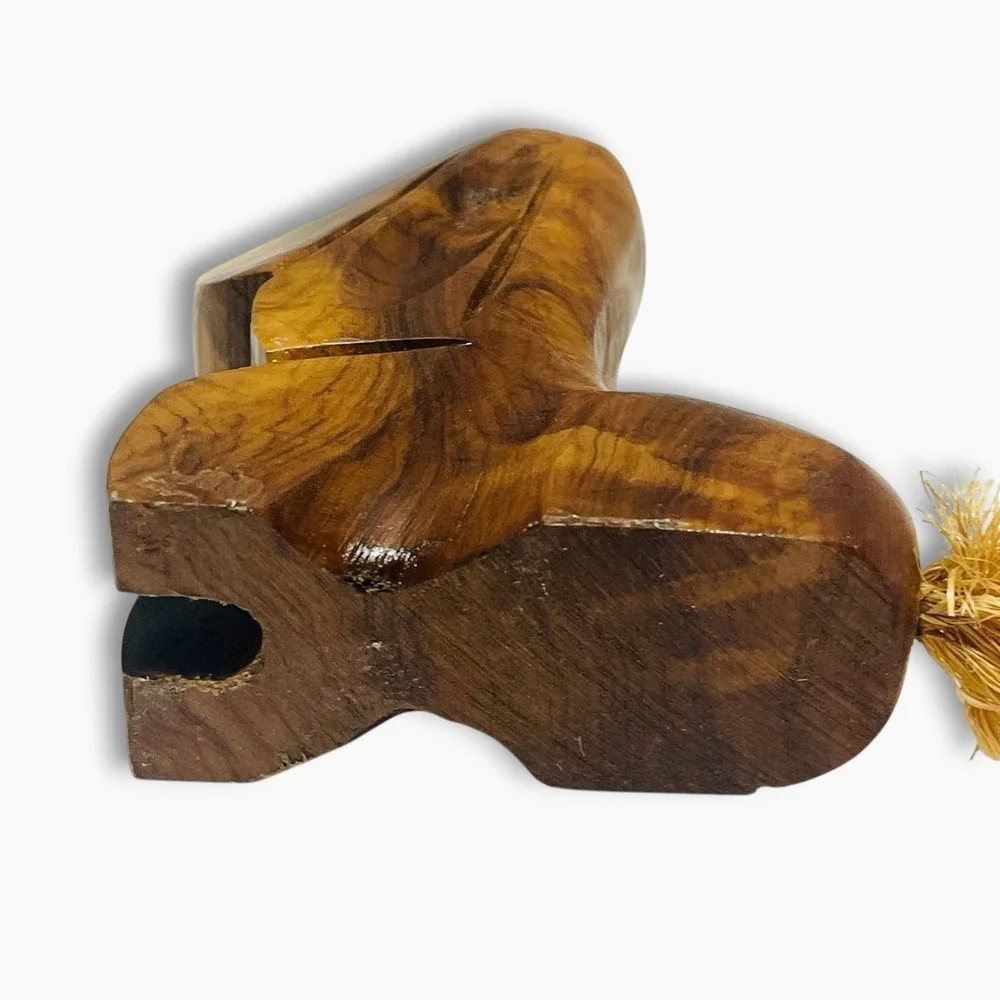 Vintage Wood Dog Bunny Hors D'oeuvres Olive Cocktail Picks Holder Forks Barware